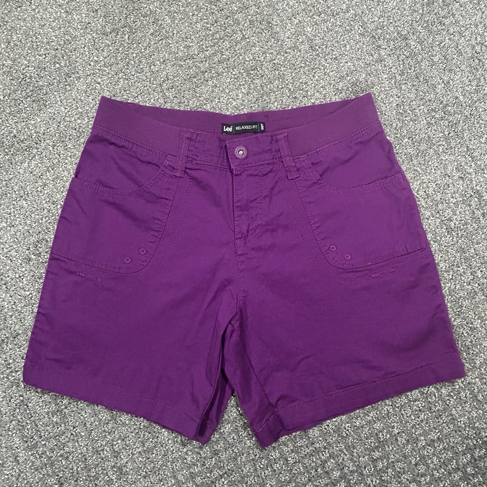 Lee Relaxed Fit Shorts - Womens 4 - Just Below The Waist Purple